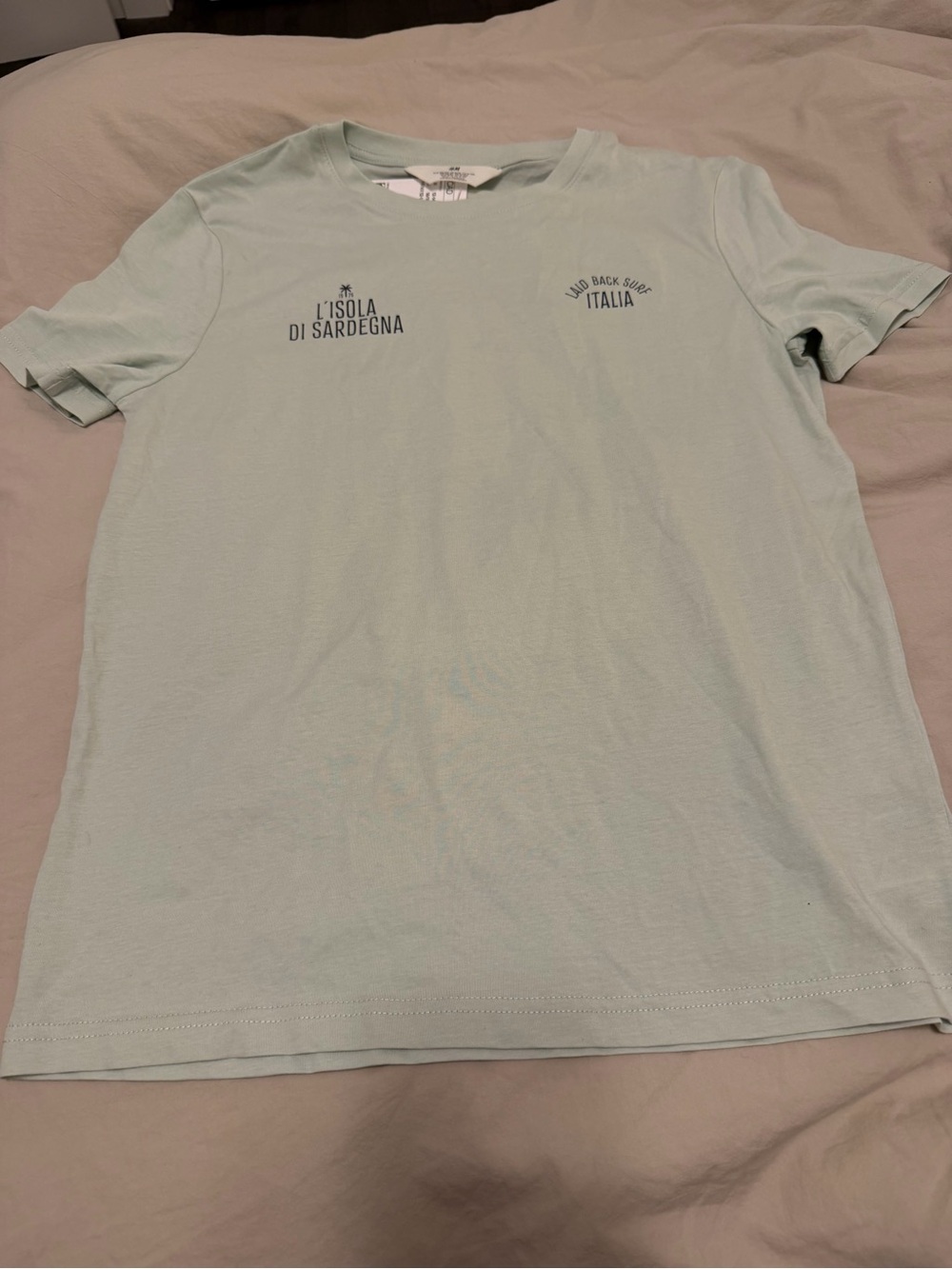 H&M Mint Green Italy Graphic Short Sleeve Tee